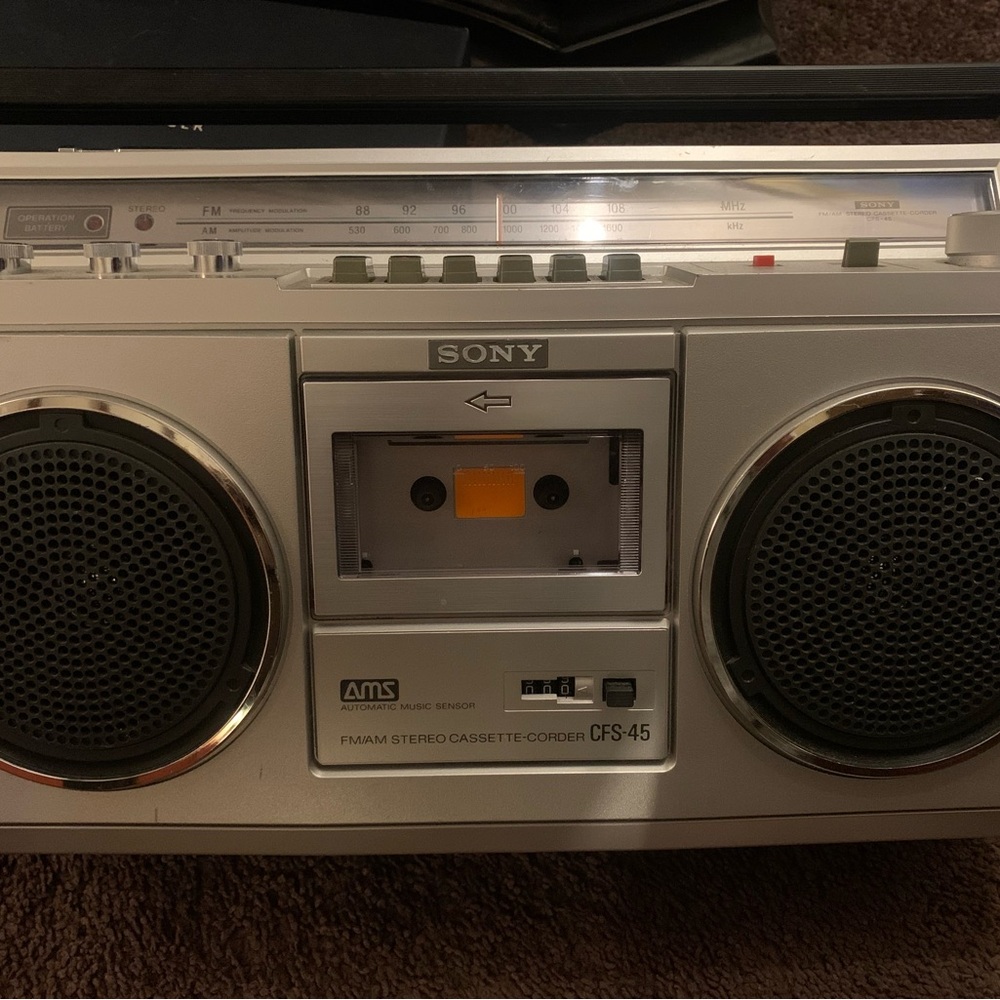 Sony Portable Boombox with Cassette Deck, 1980’s.